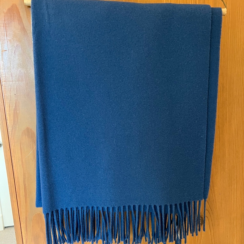 Rag & Bone Wool Scarf - Blue, with Fringe. NWT